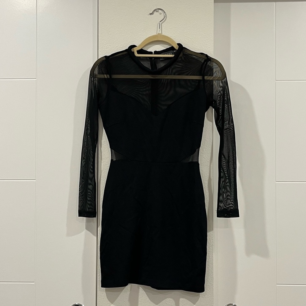 Black ASTR bodycon mesh cut out dress size s